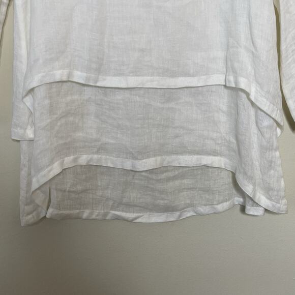 Crown Linen Designs White Audrey Tunic Blouse Layered Gauze Artsy Lagenlook XS - Picture 2 of 8